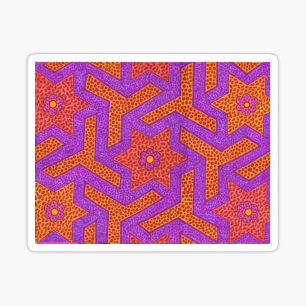 Tiles in orange and purples Sticker