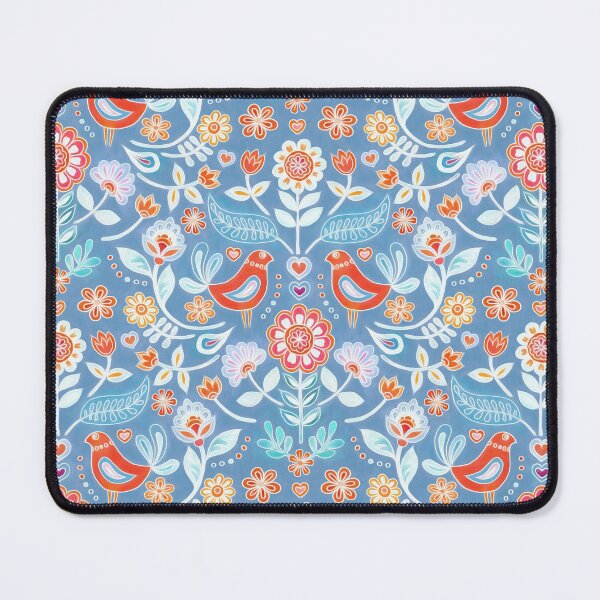 Item preview, Happy Folk Summer Floral on Light Blue designed and sold by micklyn.