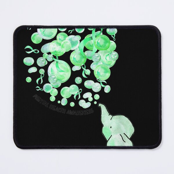 Item preview, Elephant Blows Up Green Balloons Mental Health Awareness designed and sold by LucaAndreien.
