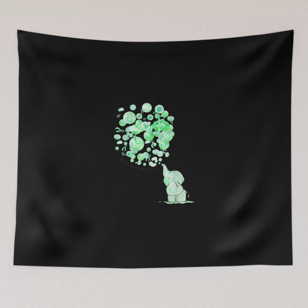 Item preview, Elephant Blows Up Green Balloons Mental Health Awareness designed and sold by LucaAndreien.