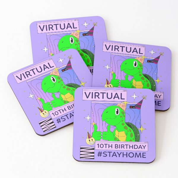 Item preview, 10th Birthday Shirt Happy Birthday Turtle Virtual Party Funny Stay Home designed and sold by VebuBusiness.