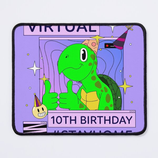Item preview, 10th Birthday Shirt Happy Birthday Turtle Virtual Party Funny Stay Home designed and sold by VebuBusiness.