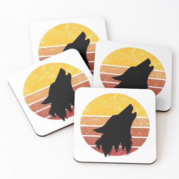 Item preview, Wolf Vintage Sunset Trendy Animal Silhouette designed and sold by VintagePathway.