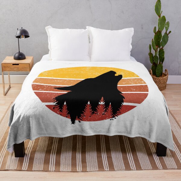 Item preview, Wolf Vintage Sunset Trendy Animal Silhouette designed and sold by VintagePathway.