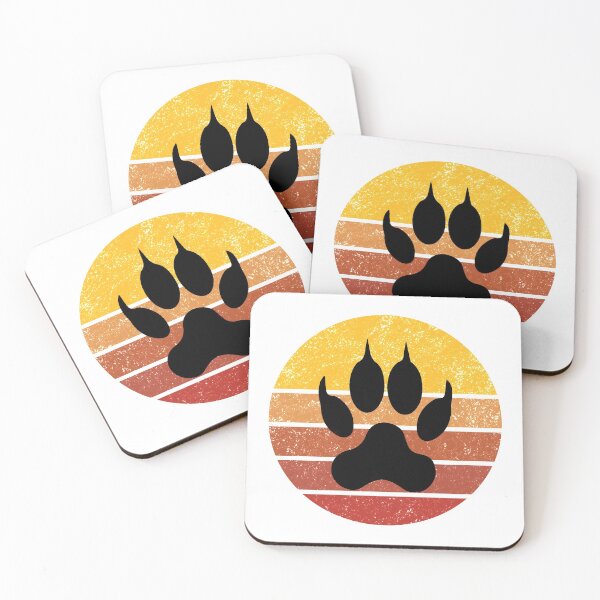 Item preview, Wolf Paw Vintage Sunset Trendy Animal Silhouette designed and sold by VintagePathway.
