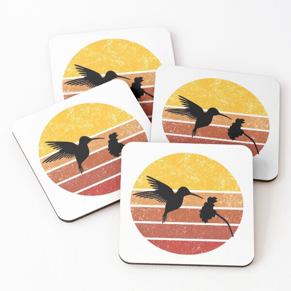 Item preview, Hummingbird Vintage Sunset Trendy Animal Silhouette designed and sold by VintagePathway.