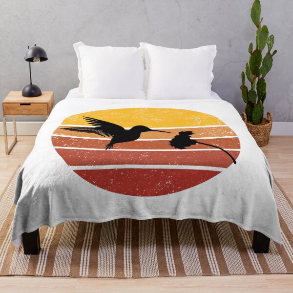Item preview, Hummingbird Vintage Sunset Trendy Animal Silhouette designed and sold by VintagePathway.