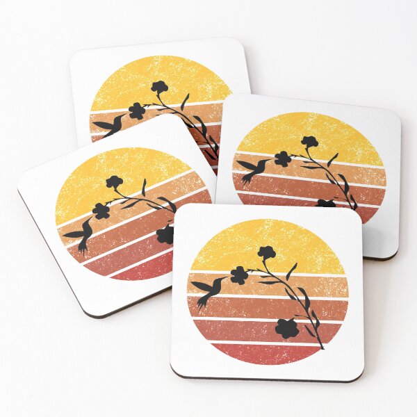 Item preview, Hummingbird Vintage Sunset Trendy Animal Silhouette designed and sold by VintagePathway.