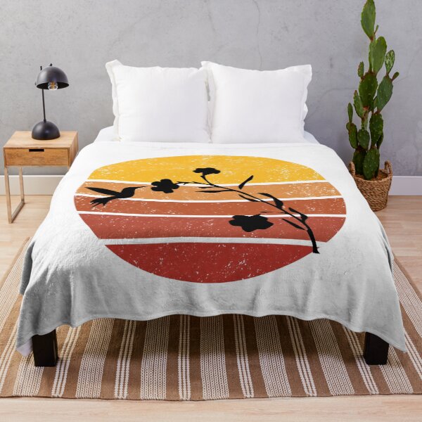 Item preview, Hummingbird Vintage Sunset Trendy Animal Silhouette designed and sold by VintagePathway.