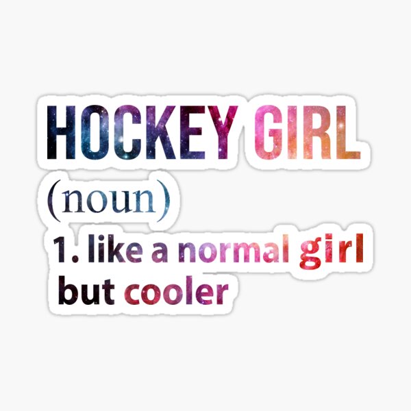 Vista previa del artículo con la obra «Chica de hockey como una chica normal pero con una galaxia más genial», diseñado y vendido por jentochicken.