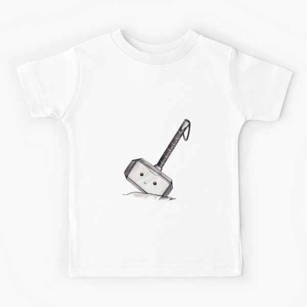 Mjolnir Thor's Old Hammer Cute hand drawn watercolor illustration Kids T-Shirt