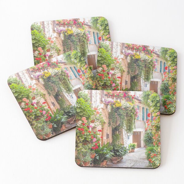 Item preview, Flowers in ancient street located in Spello village. Umbria Region, Italy. designed and sold by Paolo Modena Photography    -   Fine Italian Art.