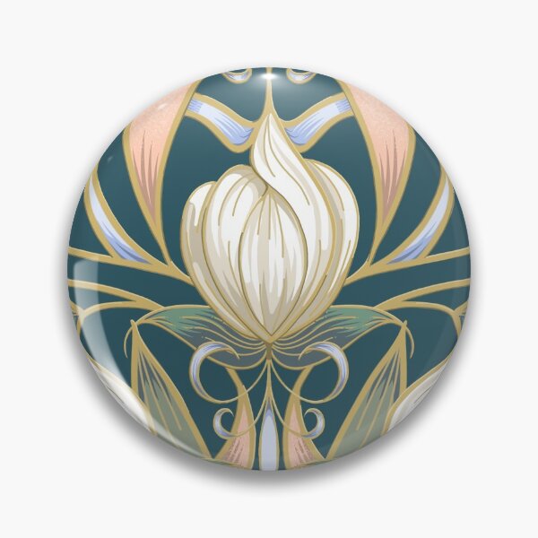 Item preview, Serene Blossom Art Nouveau Pattern | Soft Teal Green designed and sold by L Diane Johnson.
