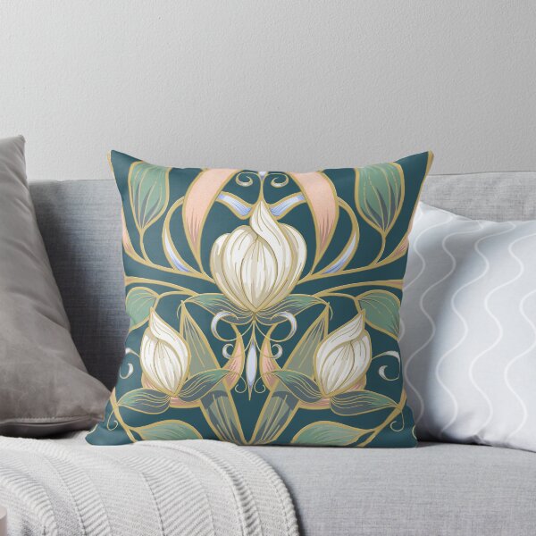 Item preview, Serene Blossom Art Nouveau Pattern | Soft Teal Green designed and sold by L Diane Johnson.