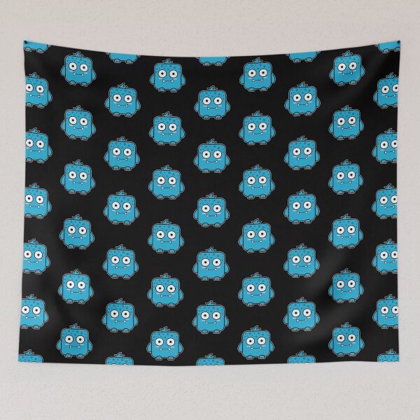 Item preview, Kawaii Blue Square Monster designed and sold by Luan Huynh.