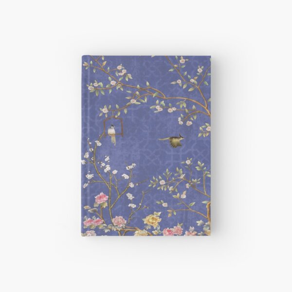 Chinoiserie Oriental Garden Purple Pink Birds Floral Fresco Art Hardcover Journal