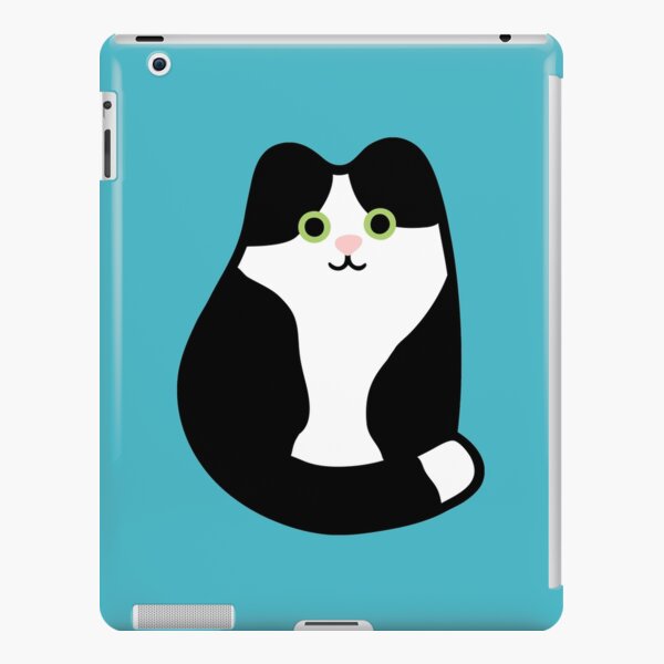 Black and white cute cat on a blue background iPad Snap Case