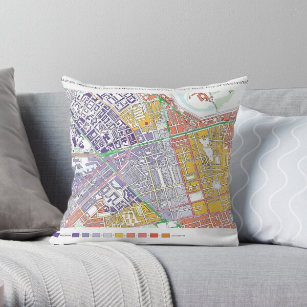 18x18 GIS Designs For Mappers Overshoots Mapper Problems Throw Pillow Multicolor