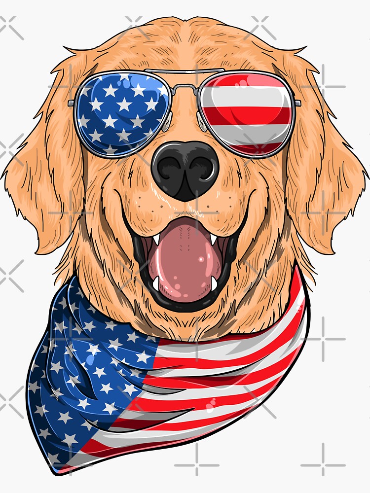 Golden Retriever Glasses Us American Flag July 4th Shirt Golden Retriever Glasses Us American Flag July 4th Shirt