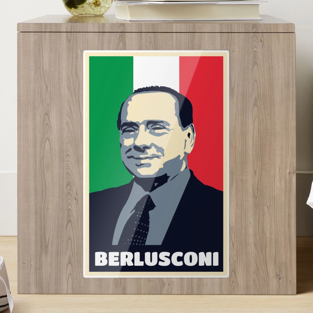 Autocollant Vintage Berlusconi Maison Des Libertés - Original Des Années 80, Neuf