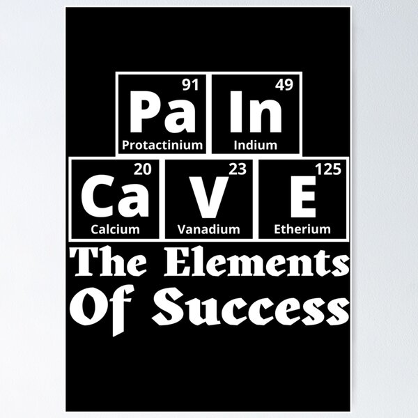 Item preview, Pain Cave Periodic Table - The Elements Of Success designed and sold by Sonatablue.