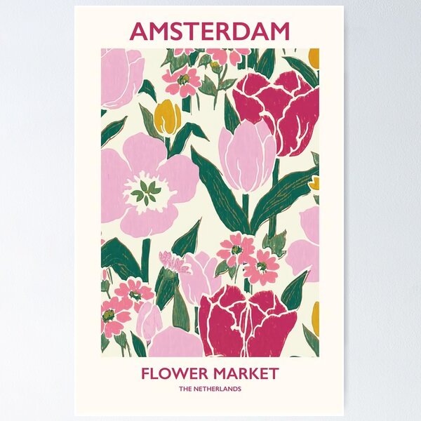 Aperçu de l'œuvre Marché aux fleurs - Amsterdam créée et vendue par thomasnobles.