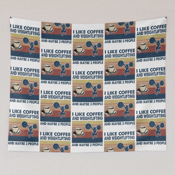 Item preview, I like coffee and Weightlifting and maybe 3 people designed and sold by tuyetnhung98.