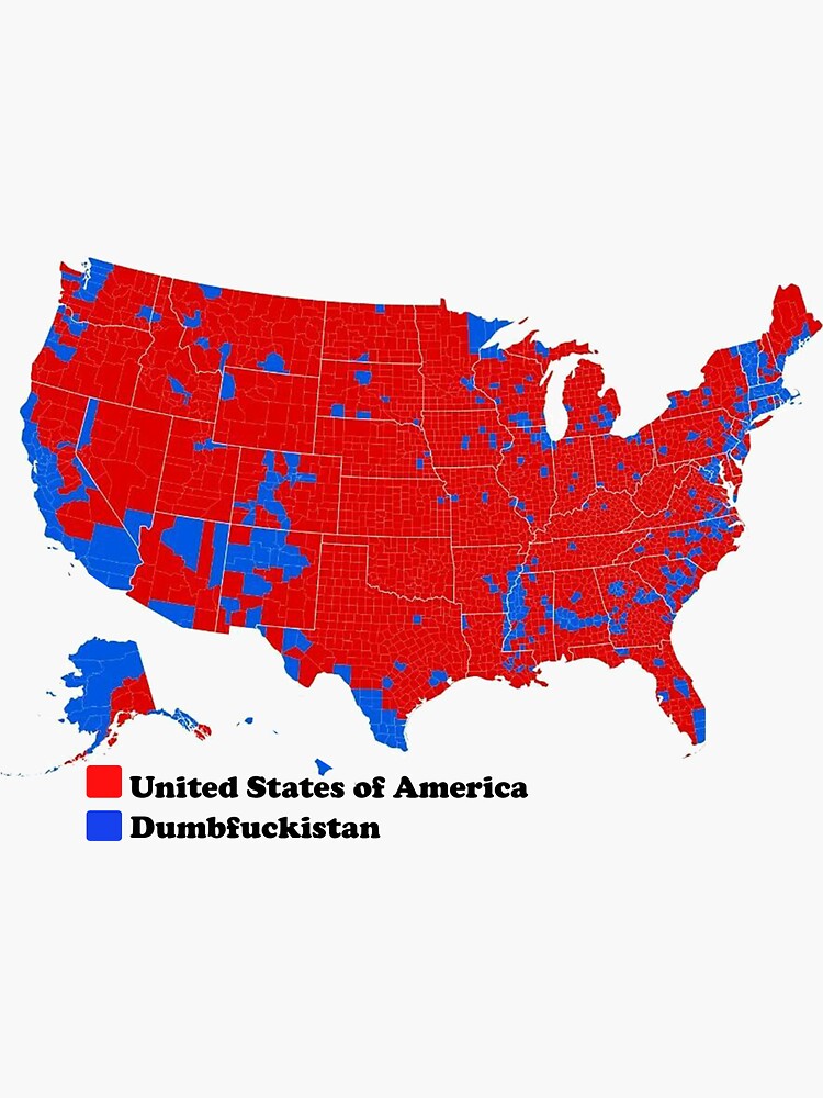 Dumbfuckistan Map United States Of America Sticker For Sale By Bg,f8f8f8 Flat,750x,075,f Pad,750x1000,f8f8f8