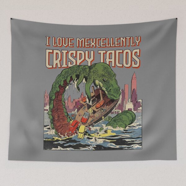 Item preview, Vintage Mexican Tacos Sea Monster Retro Ship Wreckage Horror Poster Gift designed and sold by TheAplus.