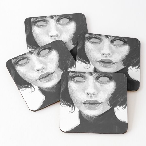 Item preview, Lady portrait black and white art designed and sold by Kenolabs.