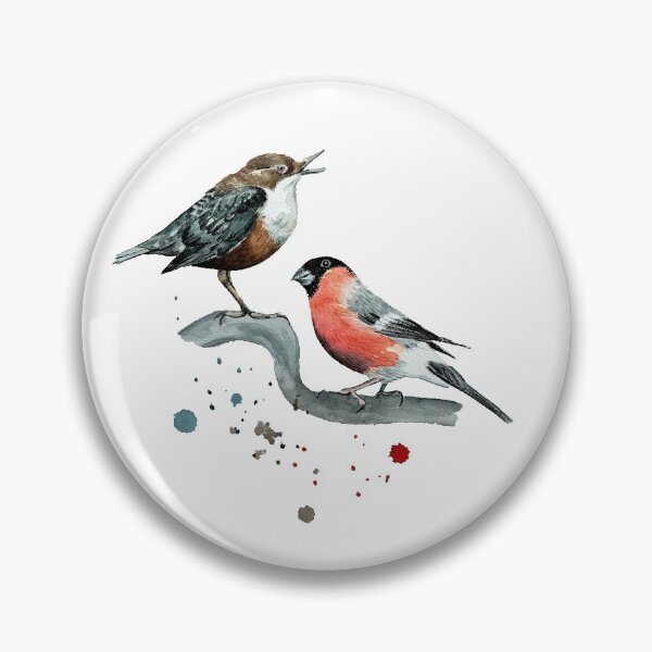 Item preview, European Dipper and Eurasian Bullfinch designed and sold by Marianne Elvan Barfoed.