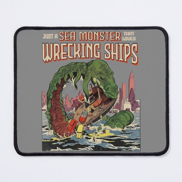Item preview, Vintage Sea Monster Retro Ship Wreckage Horror Poster Gift designed and sold by TheAplus.