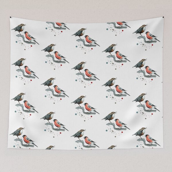 Item preview, European Dipper and Eurasian Bullfinch designed and sold by Marianne Elvan Barfoed.