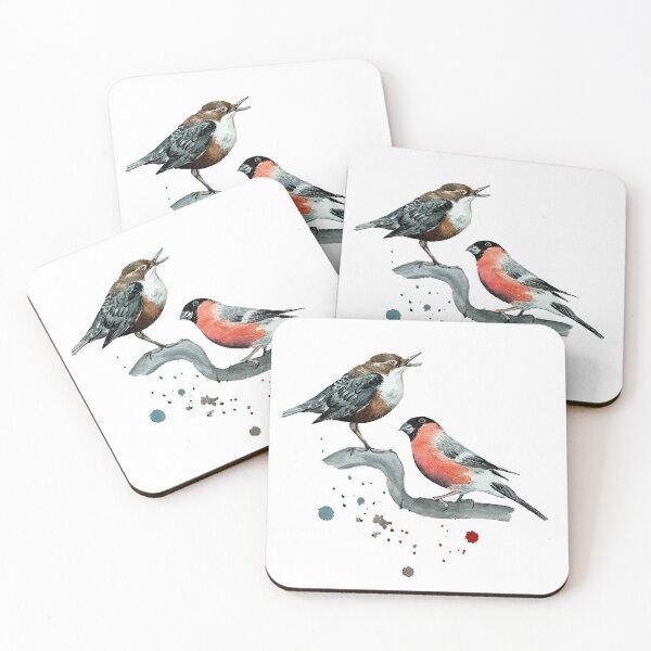 Item preview, European Dipper and Eurasian Bullfinch designed and sold by Marianne Elvan Barfoed.