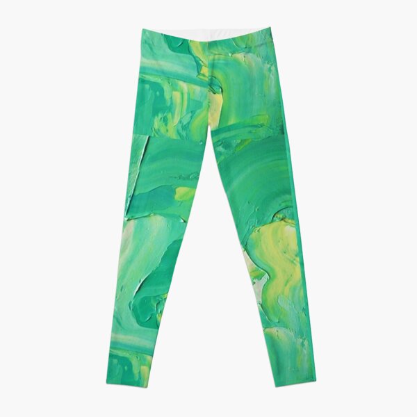 Bright Green Impasto Leggings