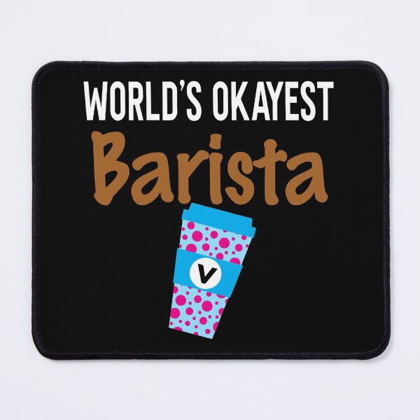 Item preview, World's Okayest Barista Monogram V designed and sold by ZiesMerch.