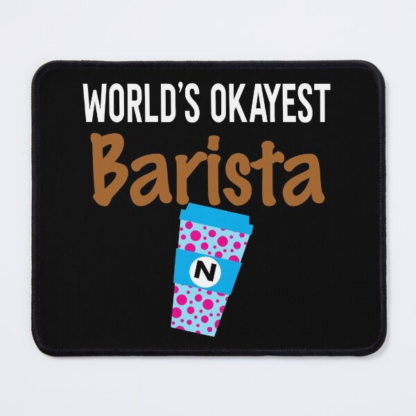 Item preview, World's Okayest Barista Monogram N designed and sold by ZiesMerch.