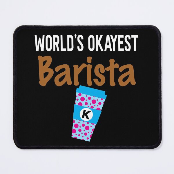 Item preview, World's Okayest Barista Monogram K designed and sold by ZiesMerch.
