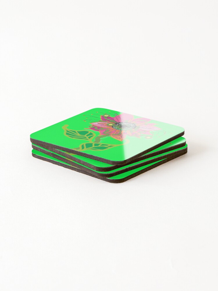 Thumbnail 4 of 5, Coasters (Set of 4), Flower Vision designed and sold by InfinitePathArt.