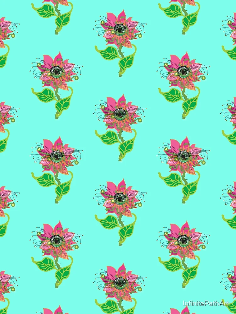 Thumbnail 3 of 3, Scarf, Flower Vision designed and sold by InfinitePathArt.