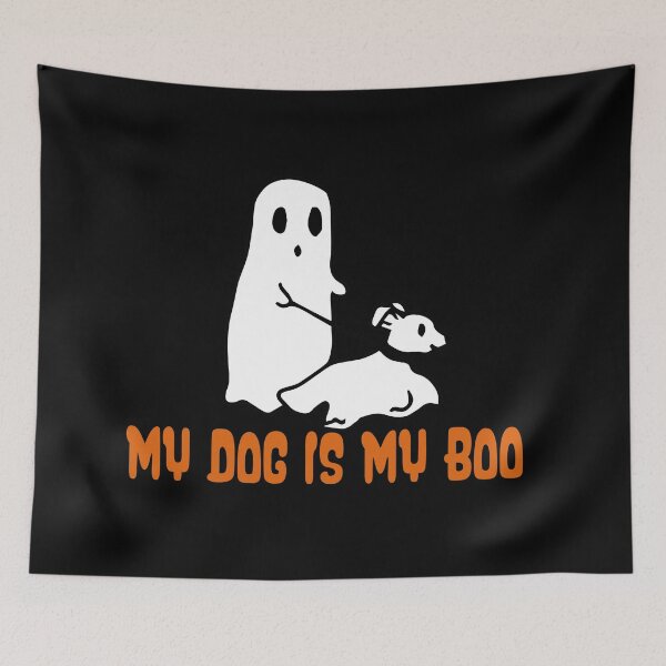 Aperçu de l'œuvre Mon chien est mon amoureux des chiens Boo Cadeau d'Halloween drôle Journée d'Halloween créée et vendue par AstroShop1.