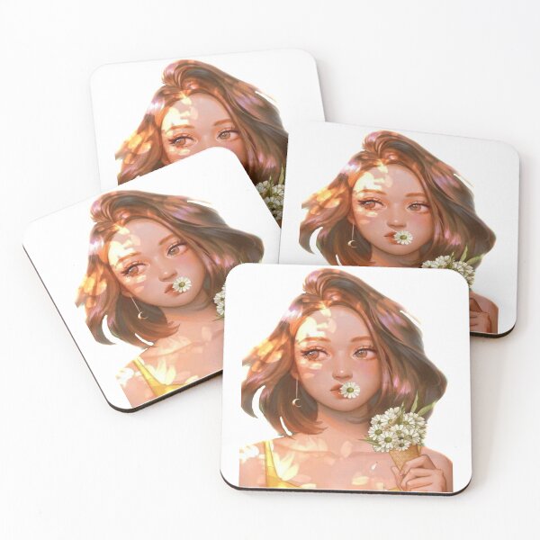 Item preview, The Girl that loves Daisies - Pretty girl print Premium Scoop  designed and sold by MoonCoast.