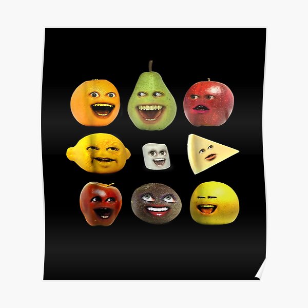 Annoying Orange And Characters Poster For Sale By JohnJamessha   Poster,504x498,f8f8f8 Pad,600x600,f8f8f8 