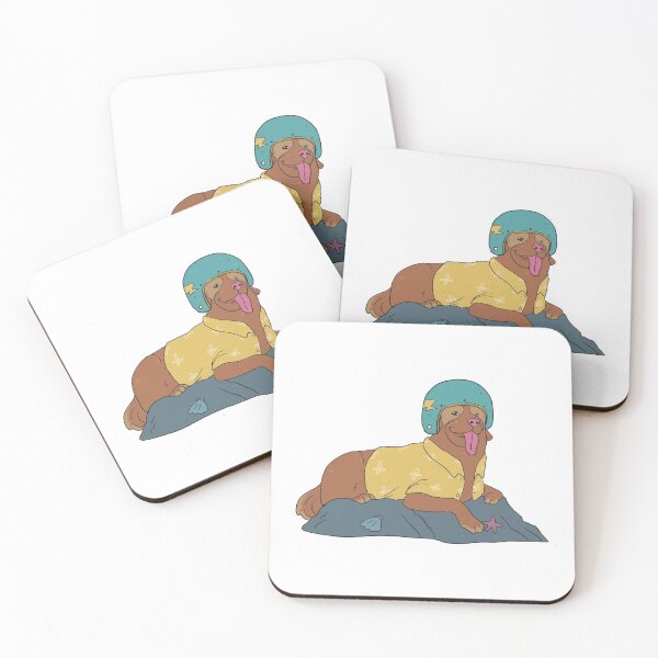 Item preview, Cute Dog Wearing Helmet | Dog Stickers designed and sold by thesmokeydogs.