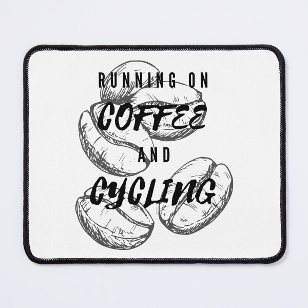 Item preview, Running On Coffee And Cycling Funny Saying Beans Background designed and sold by LuckyKermit.