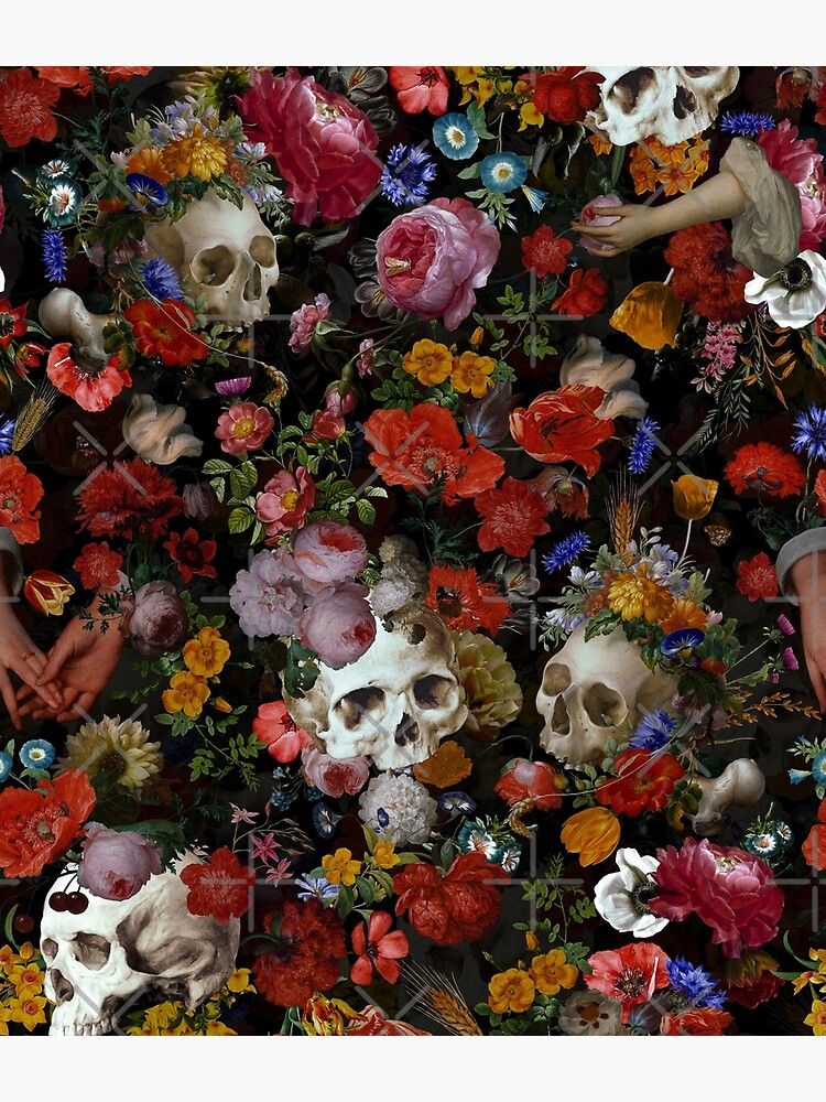 Vintage Skulls and Dutch Flowers by UtArt