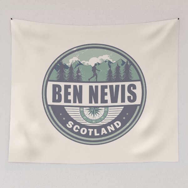 Item preview, Ben Nevis Scotland Grampian Mountains Vintage Hiking Design designed and sold by CynthiaGraphics.