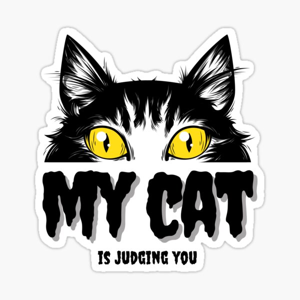 Item preview, My Cat is Judging You Halloween Trick or Treat - Black & White designed and sold by Katie L.