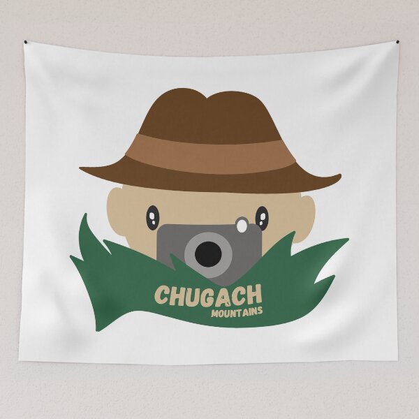 Item preview, Chugach Mountains, Anchorage, Alaska, USA - Family Outdoor Adventure Camping Destination Logo designed and sold by Vintage-TM.