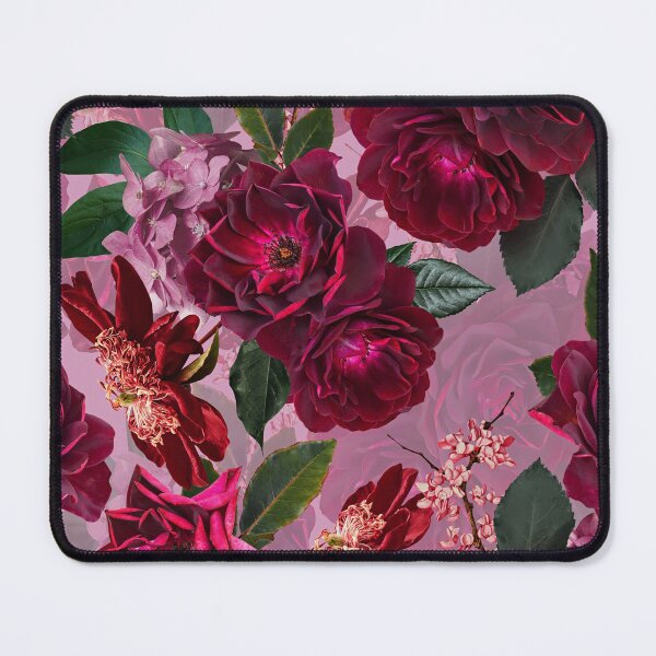 Antique Purple Botanical Flower Rose Garden Mouse Pad